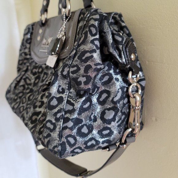 Coach Madison Calf Hair Brynne Leopard Satchel Bag - Picture 7 of 7